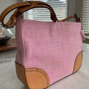 Coach Pink Canvas Hobo with leather trim